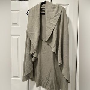 Taupe double draped cardigan